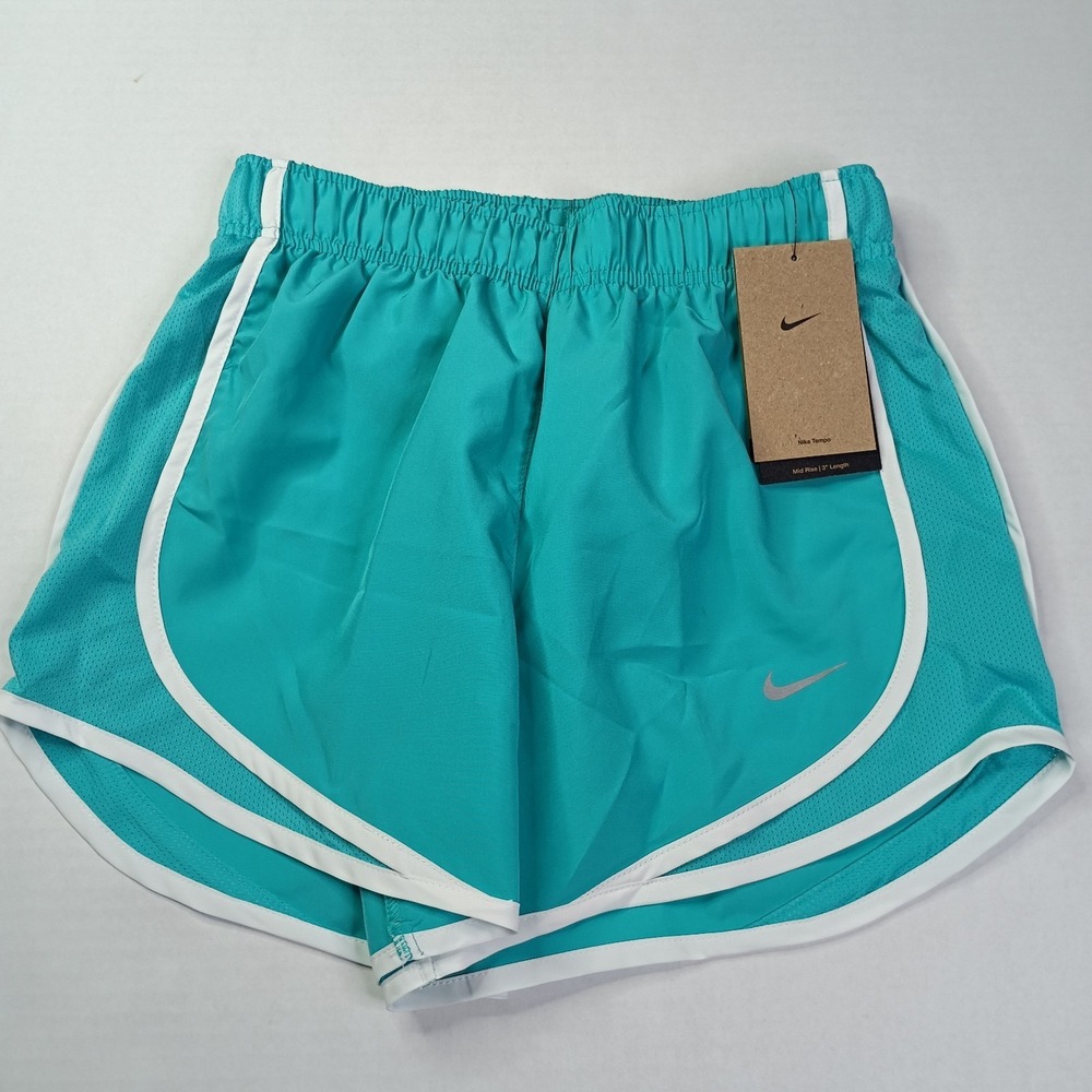 Nike Women's Tempo Dri-FIT Mid-Rise Running Shorts Size XS Teal 3 In HM6096-346